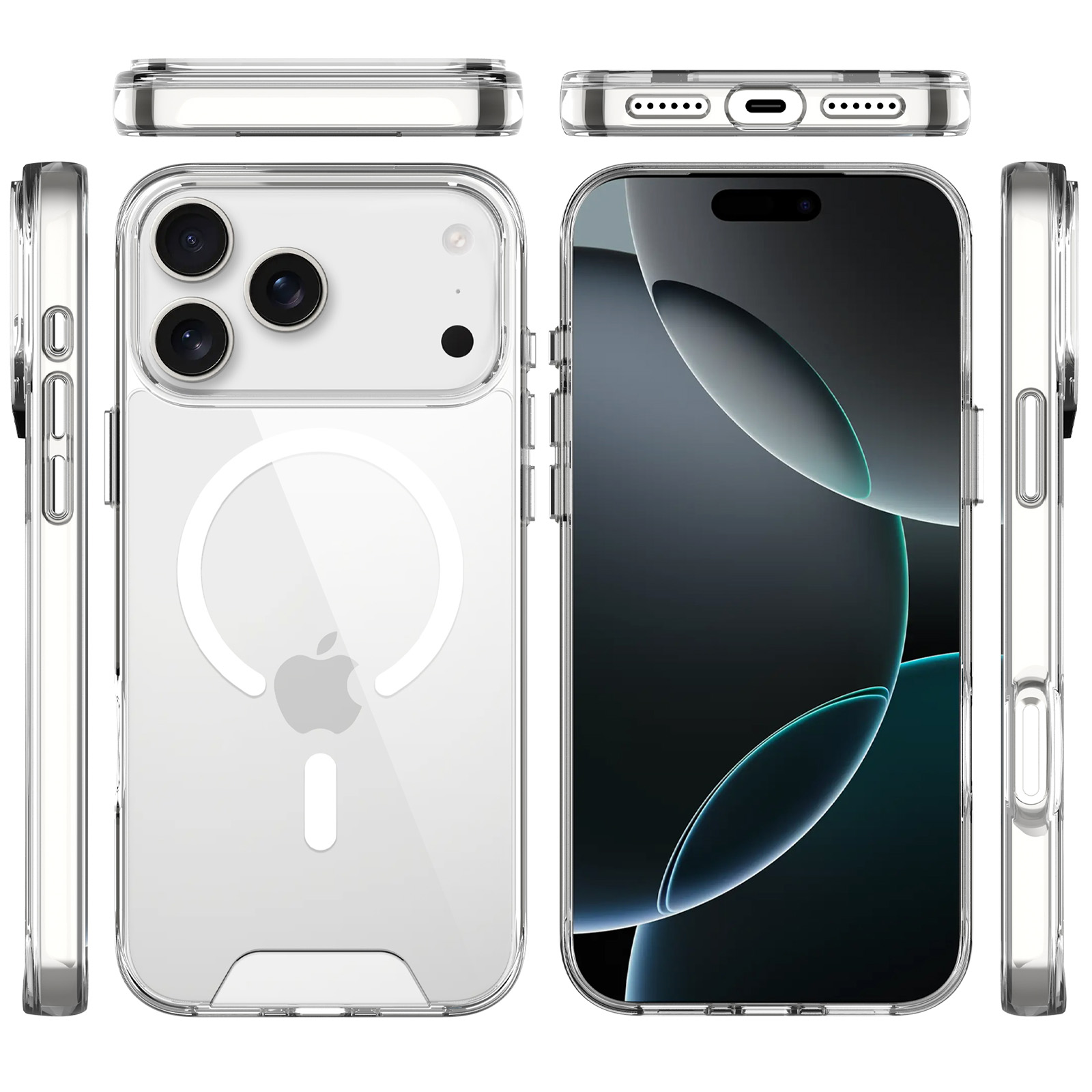 Чехол TPU Space Case with Magnetic Fit для Apple iPhone 17 Pro / 18 Pro (6.3"), Прозрачный 2, TPU, купить оптом с доставкой