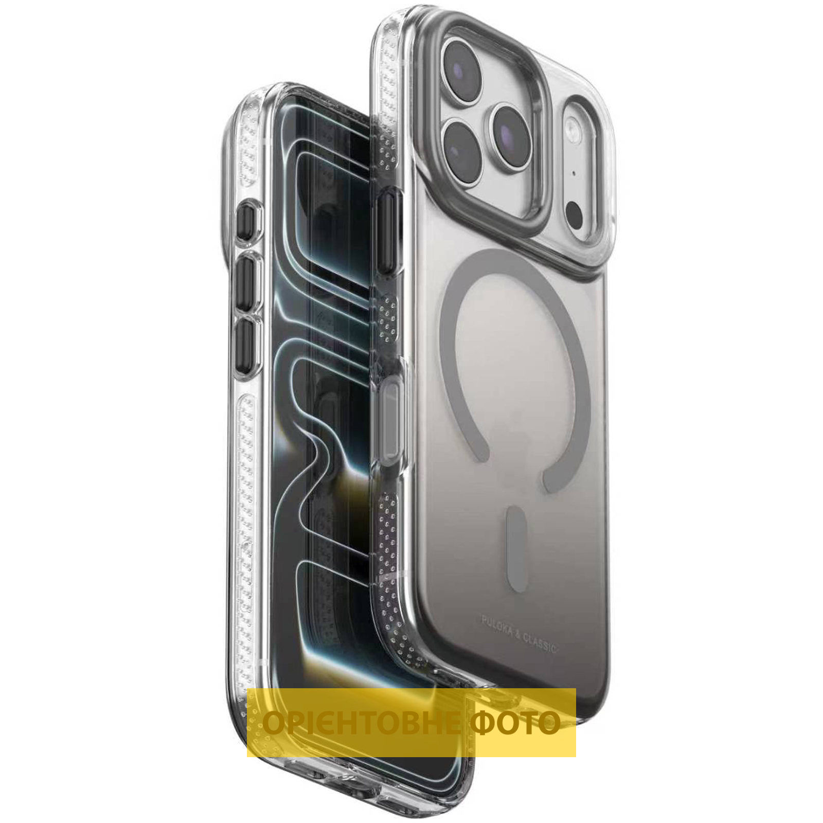 Чохол TPU+PC Puloka Resplendent with Magnetic Fit для Apple iPhone 15 (6.1"), Dark Grey, TPU+PC, купити оптом з доставкою