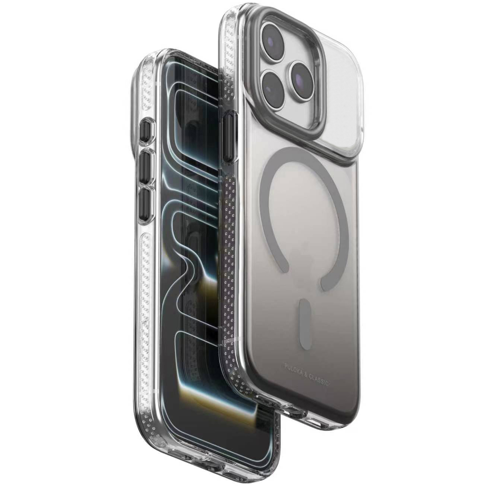 Чохол TPU+PC Puloka Resplendent with Magnetic Fit для Apple iPhone 15 Pro Max (6.7"), Dark Grey, TPU+PC, купити оптом з доставкою
