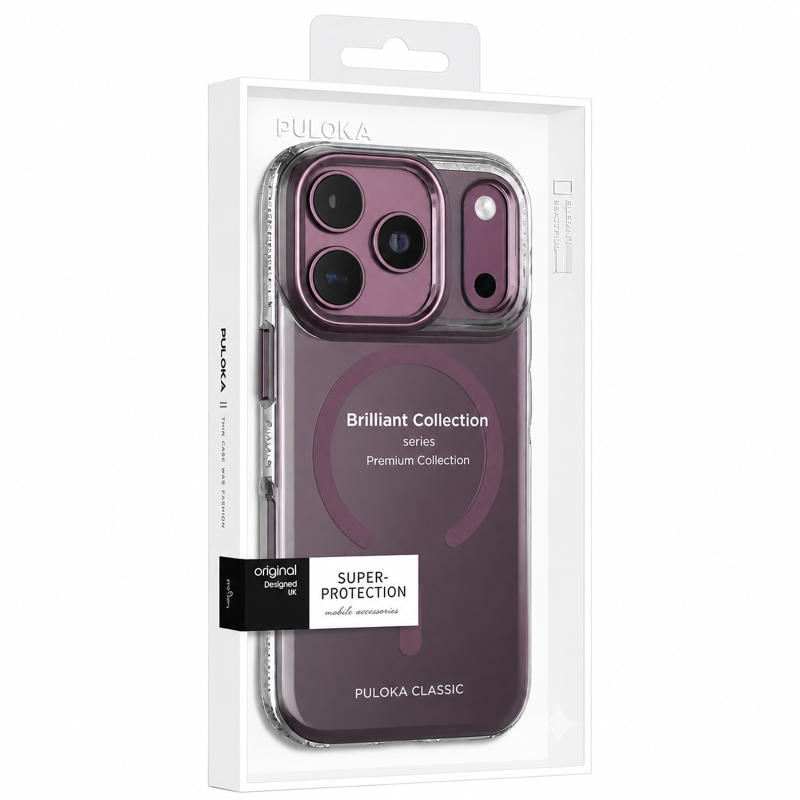 Чохол TPU+PC Puloka Resplendent with Magnetic Fit для Apple iPhone 17 Pro Max / 18 Pro Max (6.9"), Dark Cherry 2, TPU+PC, купити оптом з доставкою