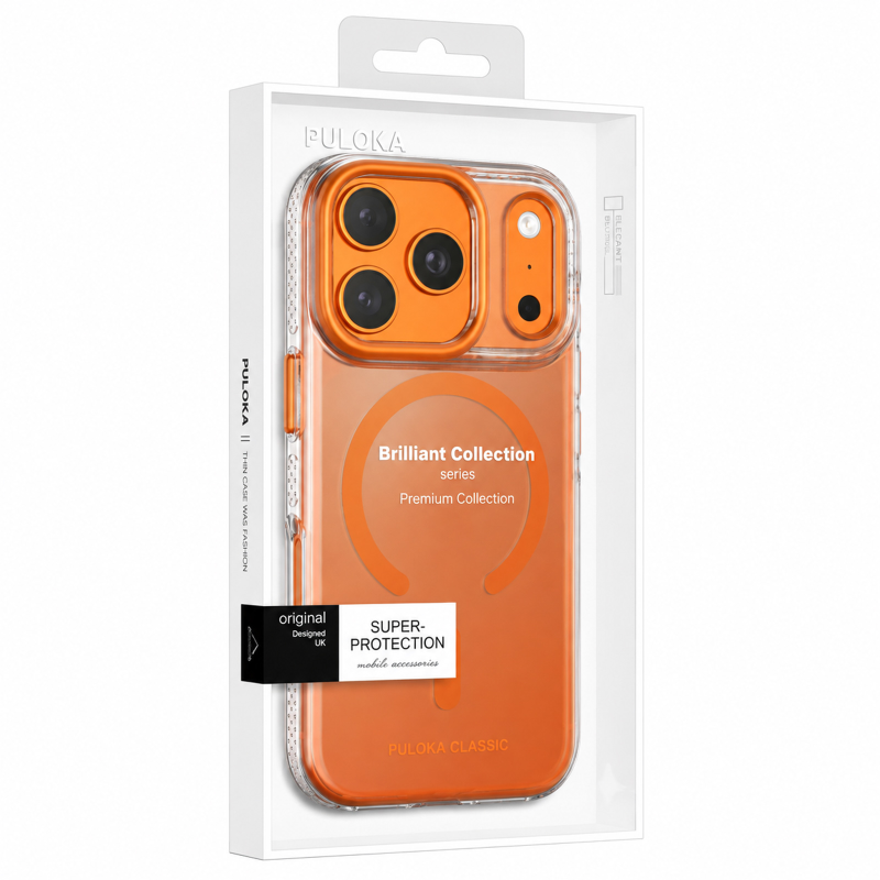 Чохол TPU+PC Puloka Resplendent with Magnetic Fit для Apple iPhone 17 Pro Max / 18 Pro Max (6.9"), Orange 2, TPU+PC, купити оптом з доставкою