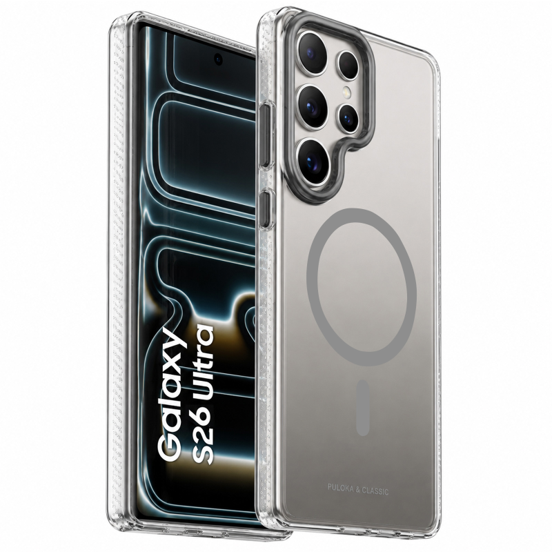 Чохол TPU+PC Puloka Resplendent with Magnetic Fit для Samsung Galaxy S26 Ultra, Dark Grey, TPU+PC, купити оптом з доставкою