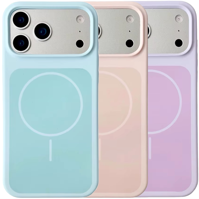 Чехол Silk Duo Color (AA) NO LOGO with Magnetic Fit для Apple iPhone 17 Pro (6.3"), Силикон, купить оптом с доставкой