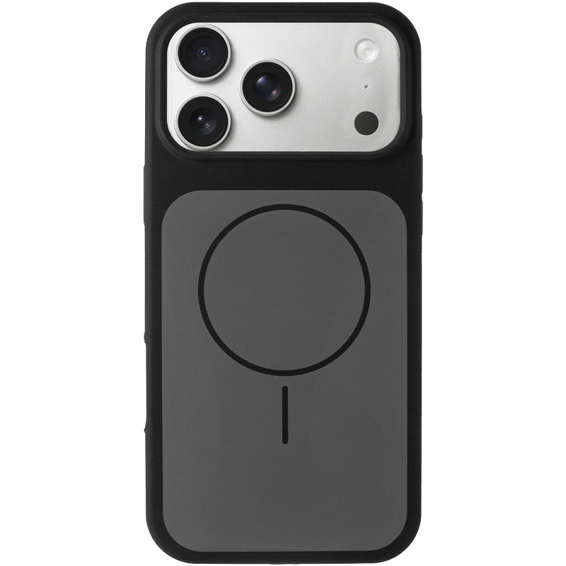 Чехол Silk Duo Color (AA) NO LOGO with Magnetic Fit для Apple iPhone 17 Pro (6.3"), Black 2, Силикон, купить оптом с доставкой
