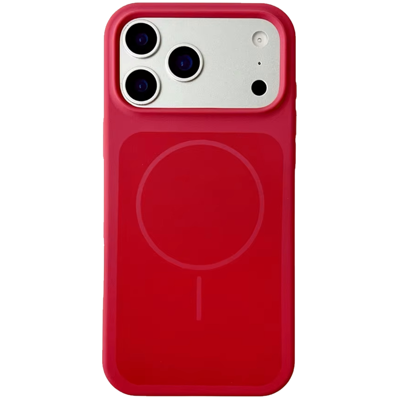 Чехол Silk Duo Color (AA) NO LOGO with Magnetic Fit для Apple iPhone 17 Pro (6.3"), Red, Силикон, купить оптом с доставкой