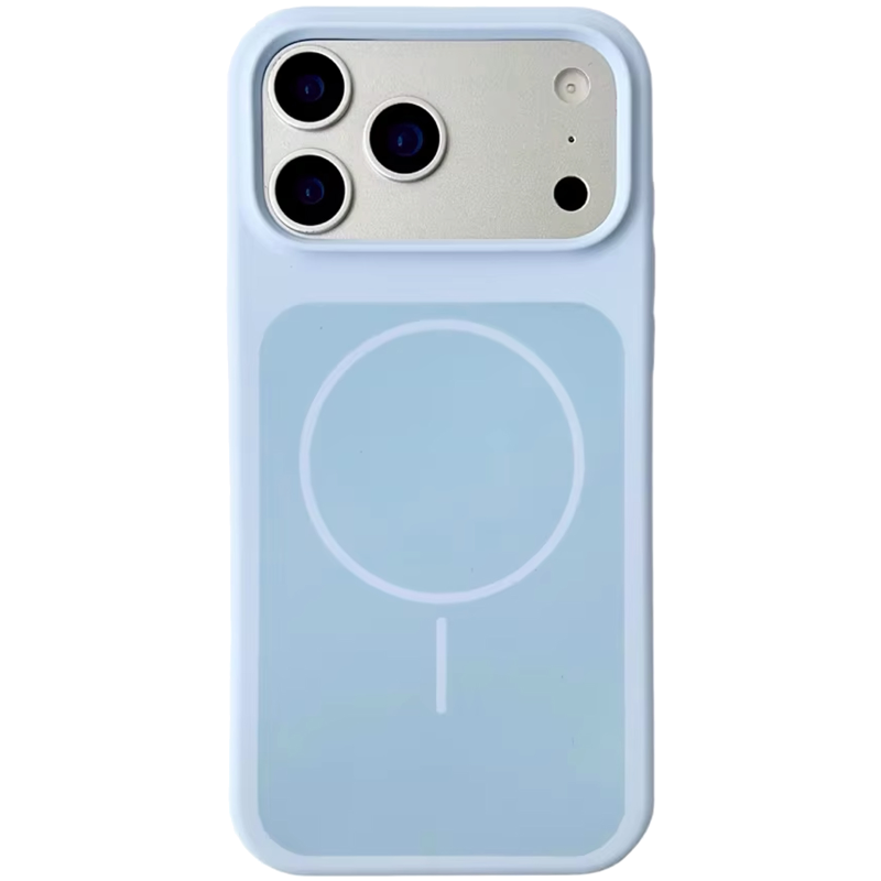 Чехол Silk Duo Color (AA) NO LOGO with Magnetic Fit для Apple iPhone 17 Pro Max (6.9"), Sky Blue, Силикон, купить оптом с доставкой