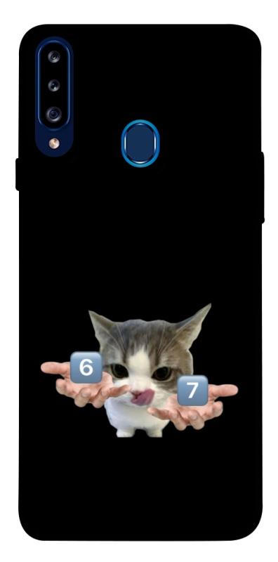 Чохол itsPrint Six Seven cat для Samsung Galaxy A20s, меми, купити оптом з доставкою