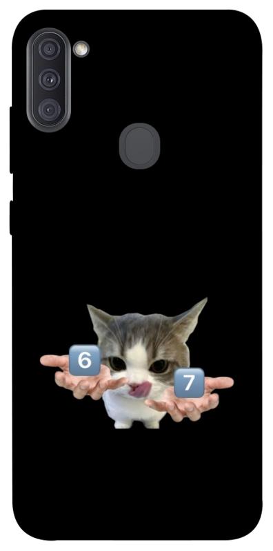 Чохол itsPrint Six Seven cat для Samsung Galaxy A11, меми, купити оптом з доставкою