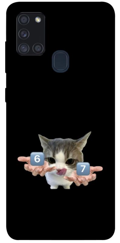 Чохол itsPrint Six Seven cat для Samsung Galaxy A21s, меми, купити оптом з доставкою