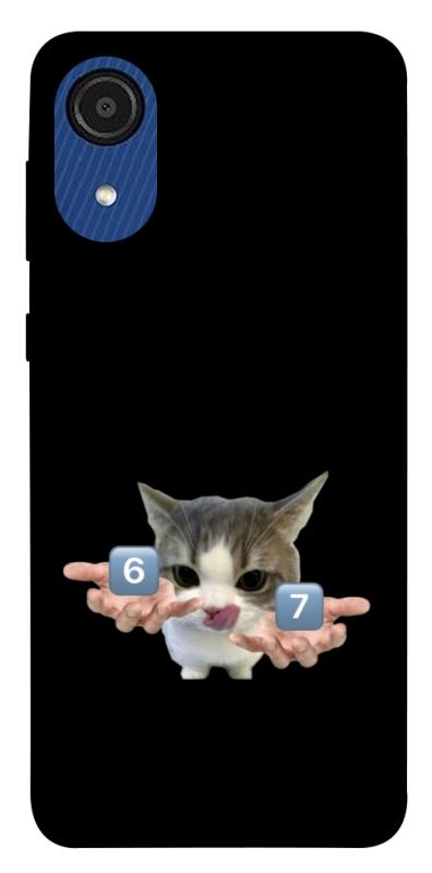 Чохол itsPrint Six Seven cat для Samsung Galaxy A03 Core, меми, купити оптом з доставкою