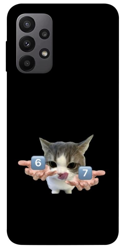 Чохол itsPrint Six Seven cat для Samsung Galaxy A23 4G, меми, купити оптом з доставкою