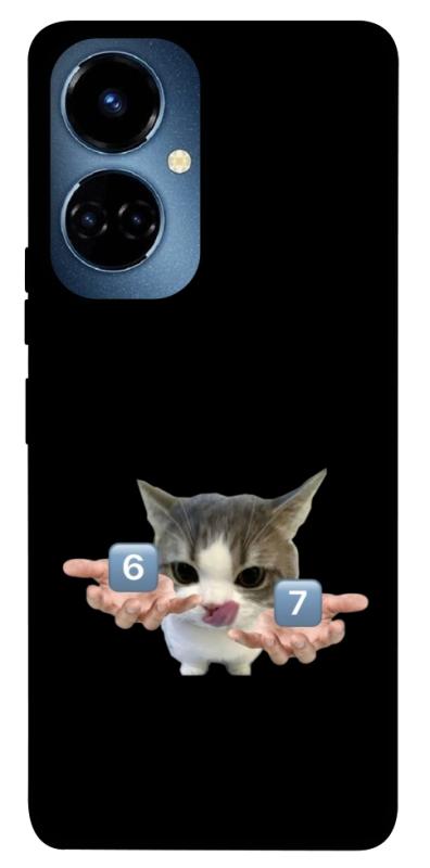 Чохол itsPrint Six Seven cat для TECNO Camon 19 (CI6n) / 19 Pro (CI8n), меми, купити оптом з доставкою