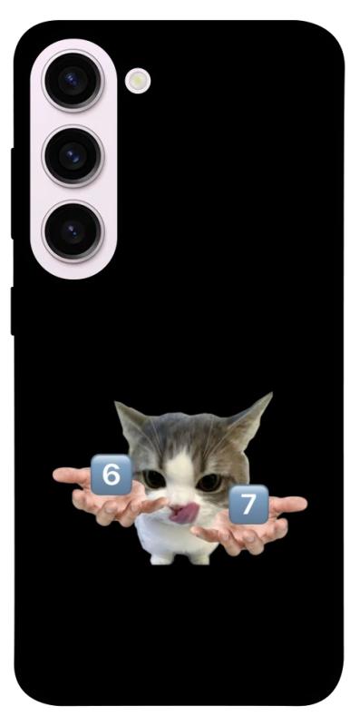 Чохол itsPrint Six Seven cat для Samsung Galaxy S23+, меми, купити оптом з доставкою