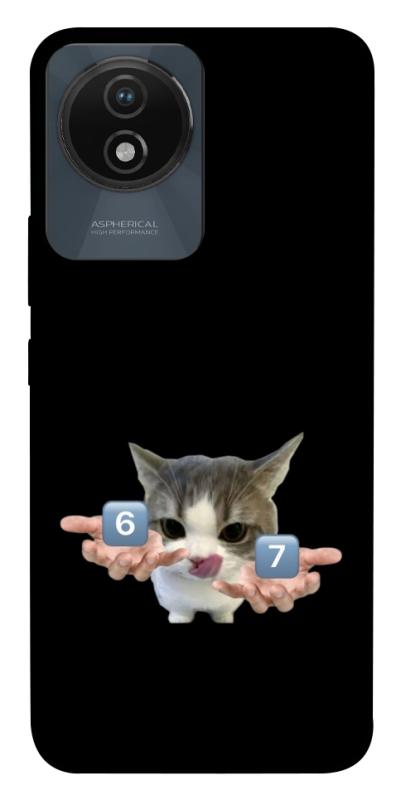Чохол itsPrint Six Seven cat для Vivo Y02, меми, купити оптом з доставкою
