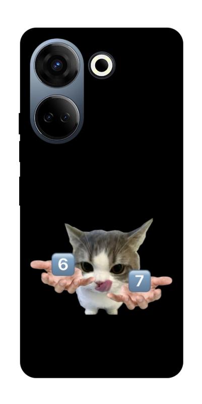 Чохол itsPrint Six Seven cat для TECNO Camon 20 Pro (CK7n), меми, купити оптом з доставкою