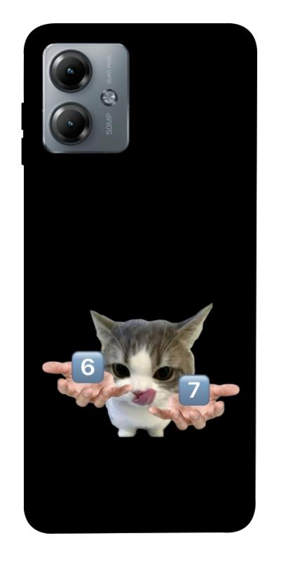 Чохол itsPrint Six Seven cat для Motorola Moto G14, меми, купити оптом з доставкою