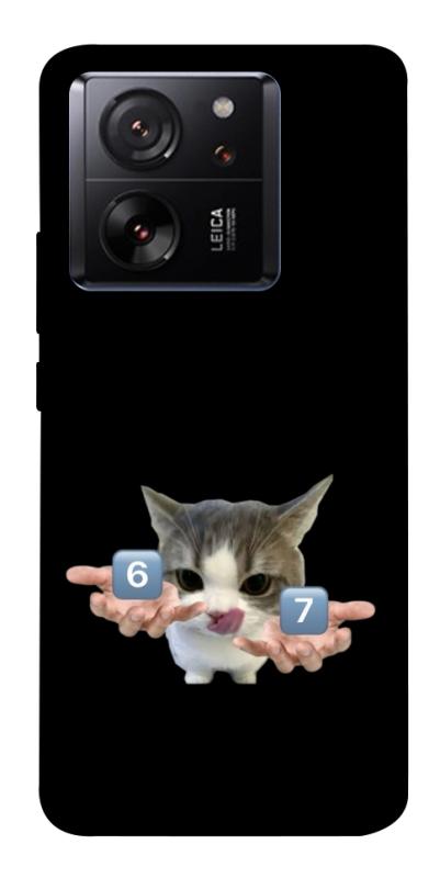 Чохол itsPrint Six Seven cat для Xiaomi 13T, меми, купити оптом з доставкою