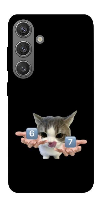 Чохол itsPrint Six Seven cat для Samsung Galaxy S24+, меми, купити оптом з доставкою