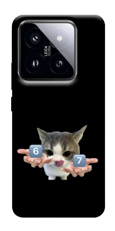 Чохол itsPrint Six Seven cat для Xiaomi 14 Pro, меми, купити оптом з доставкою