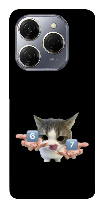 Чохол itsPrint Six Seven cat для TECNO Spark 20 Pro, меми, купити оптом з доставкою
