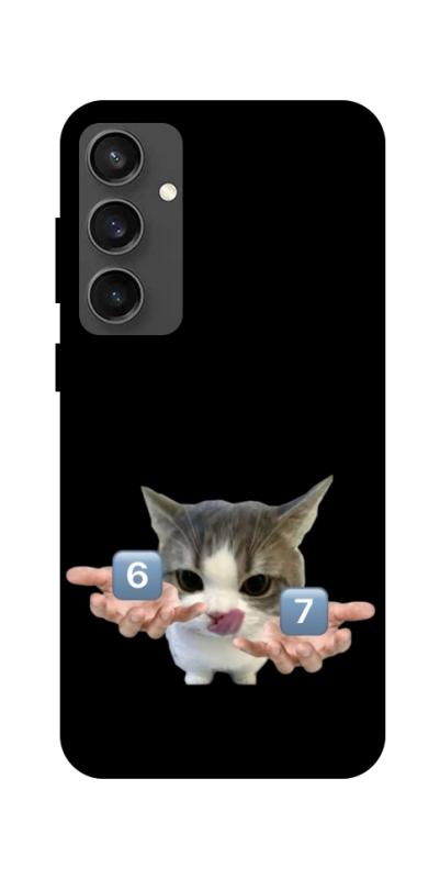 Чохол itsPrint Six Seven cat для Samsung Galaxy S24 FE, меми, купити оптом з доставкою