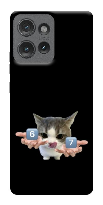 Чохол itsPrint Six Seven cat для Motorola Edge 50, меми, купити оптом з доставкою