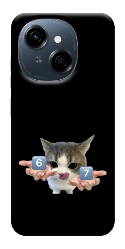 Чохол itsPrint Six Seven cat для TECNO Spark Go 1, меми, купити оптом з доставкою