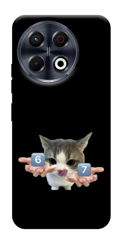 Чохол itsPrint Six Seven cat для TECNO Spark 30 Pro (KL7), меми, купити оптом з доставкою