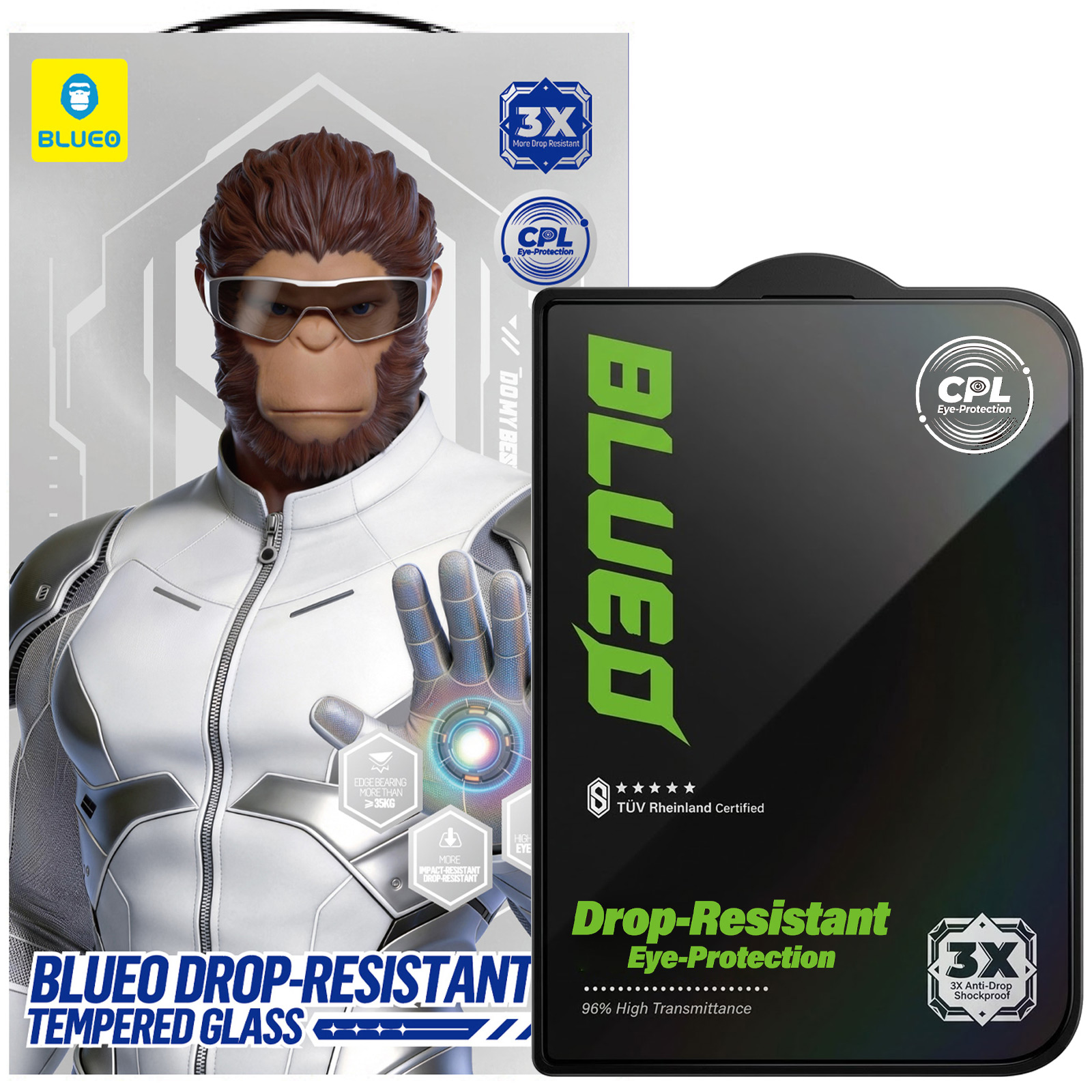 Защитное 2.5D стекло Blueo Drop-Resistant для Apple iPhone Duo (5.4"), Черный, Закаленное стекло, купить оптом с доставкой