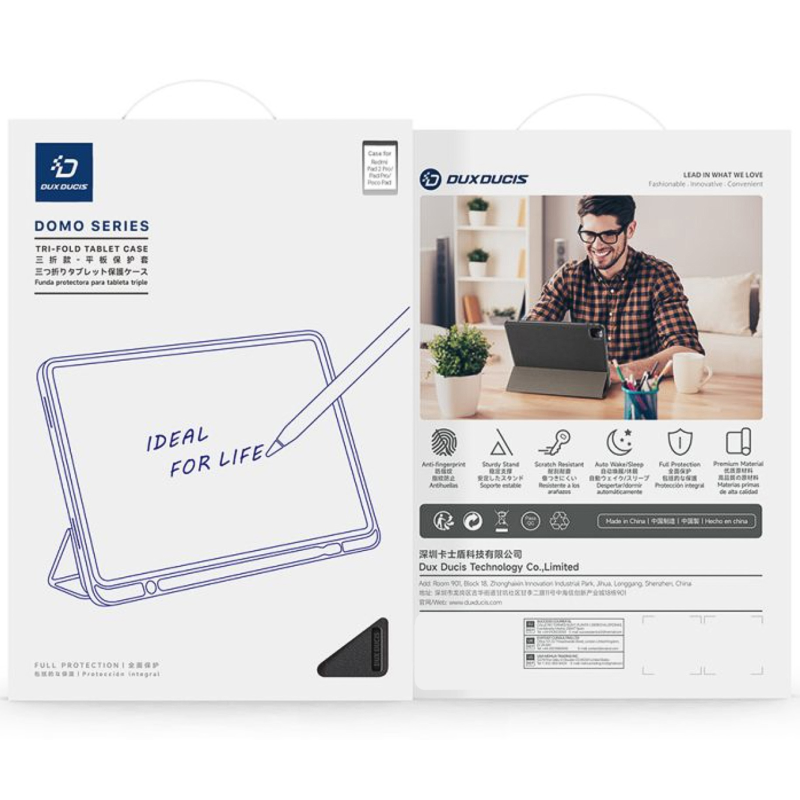 Чохол Dux Ducis Domo для Xiaomi Redmi Pad Pro / Pad 2 Pro / Poco Pad (12.1"), Black 3, Штучна шкіра, купити оптом з доставкою