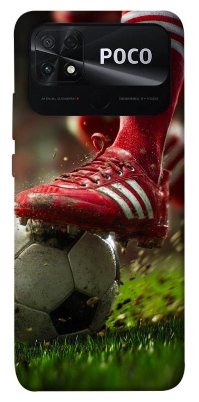 Чохол itsPrint Сlose up football для Xiaomi Poco C40, спорт, купити оптом з доставкою