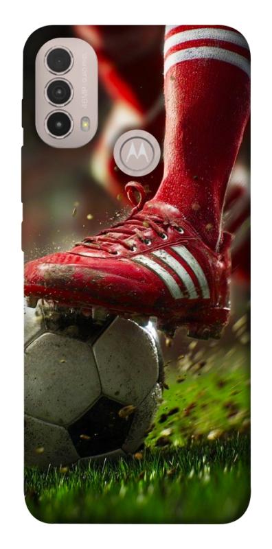 Чохол itsPrint Сlose up football для Motorola Moto E40, спорт, купити оптом з доставкою