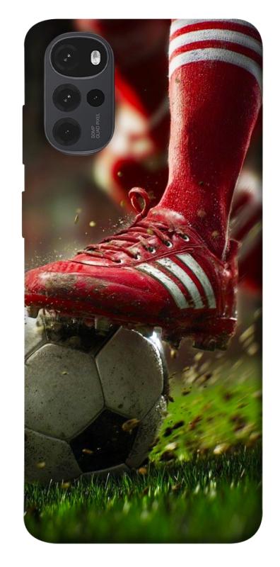 Чохол itsPrint Сlose up football для Motorola Moto G22, спорт, купити оптом з доставкою
