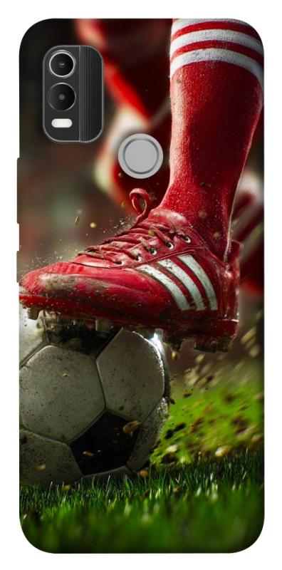 Чохол itsPrint Сlose up football для Nokia C21 Plus, спорт, купити оптом з доставкою