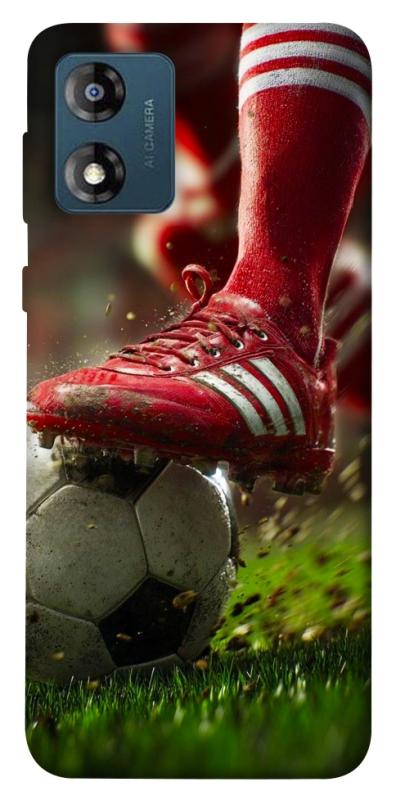 Чохол itsPrint Сlose up football для Motorola Moto E13, спорт, купити оптом з доставкою