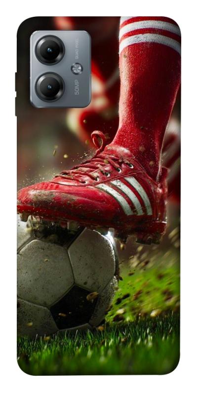 Чохол itsPrint Сlose up football для Motorola Moto G14, спорт, купити оптом з доставкою