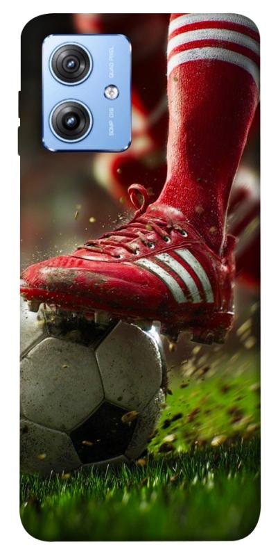 Чохол itsPrint Сlose up football для Motorola Moto G84, спорт, купити оптом з доставкою