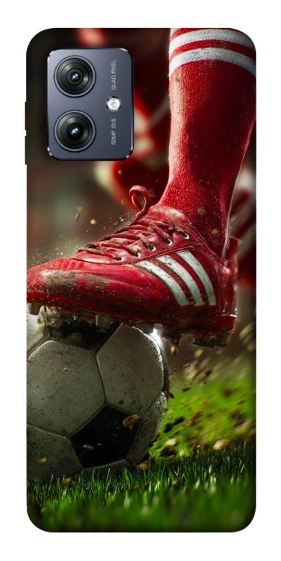 Чохол itsPrint Сlose up football для Motorola Moto G54, спорт, купити оптом з доставкою