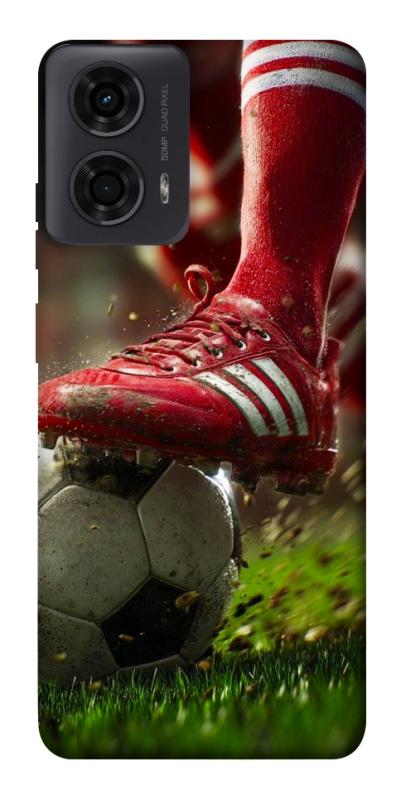 Чохол itsPrint Сlose up football для Motorola Moto G24, спорт, купити оптом з доставкою
