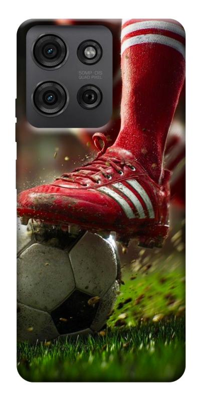 Чохол itsPrint Сlose up football для Motorola Moto G75 5G, спорт, купити оптом з доставкою