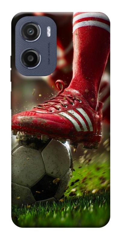 Чохол itsPrint Сlose up football для Motorola Moto G05, спорт, купити оптом з доставкою