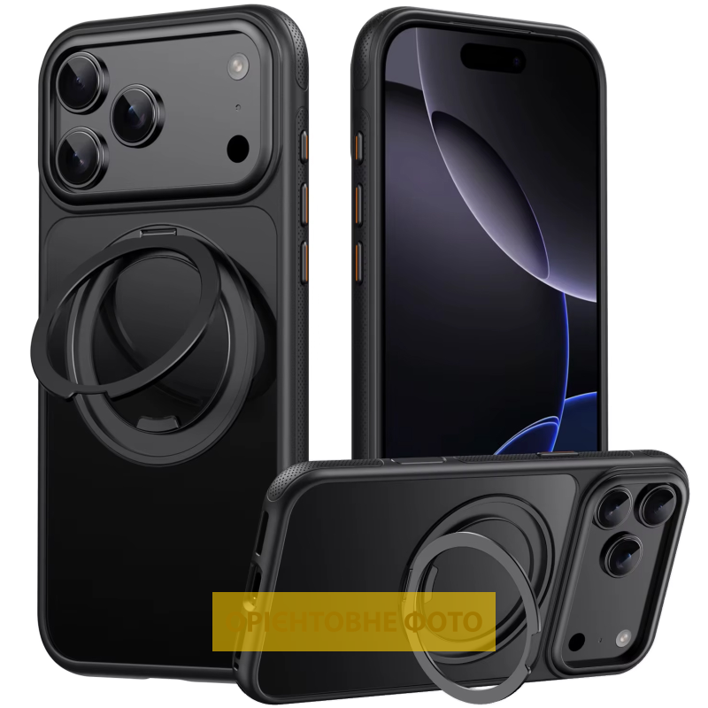 Чохол Ummi Stylish with MagSafe Ring для Apple iPhone 17 (6.3"), Matte Black, TPU+PC, купити оптом з доставкою