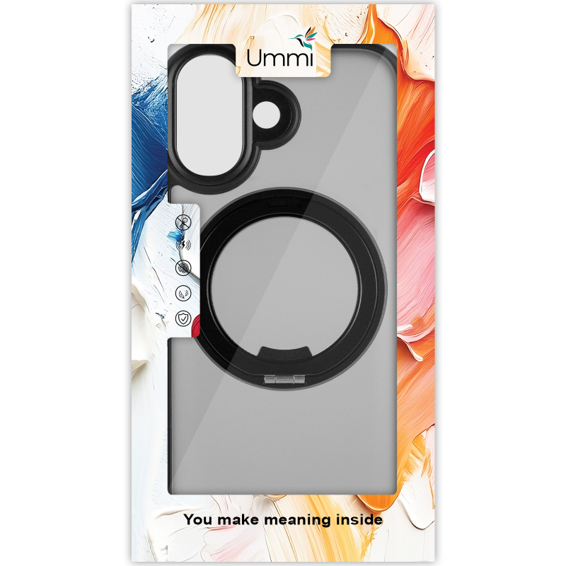 Чохол Ummi Stylish with MagSafe Ring для Apple iPhone 17 (6.3"), Black 4, TPU+PC, купити оптом з доставкою