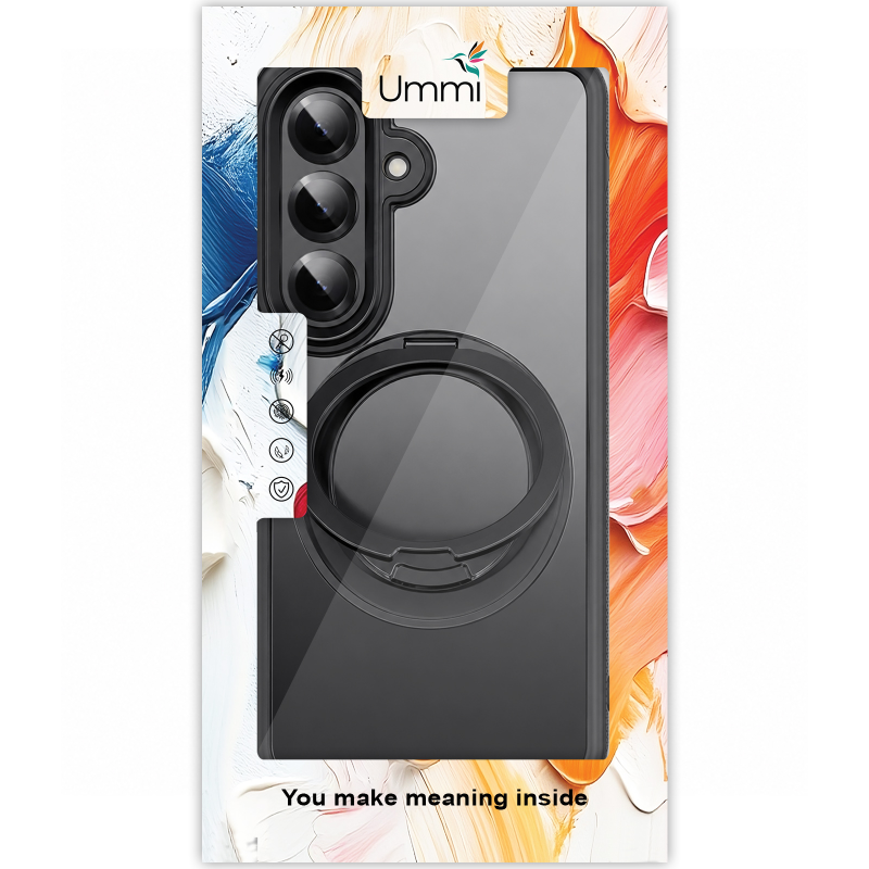 Чохол Ummi Stylish with MagSafe Ring для Samsung Galaxy S26, Black 3, TPU+PC, купити оптом з доставкою