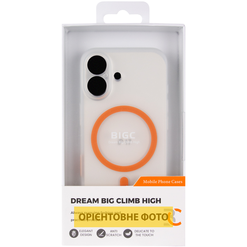 Чохол PC Slim Matte with Magnetic Fit (camera button) для Apple iPhone 16 (6.1"), Orange 1, Пластик, купити оптом з доставкою