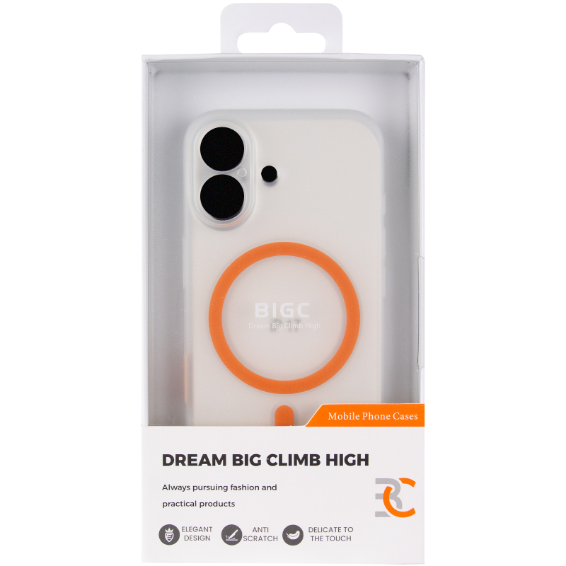 Чохол PC Slim Matte with Magnetic Fit (camera button) для Apple iPhone 17 (6.3"), Orange 1, Пластик, купити оптом з доставкою