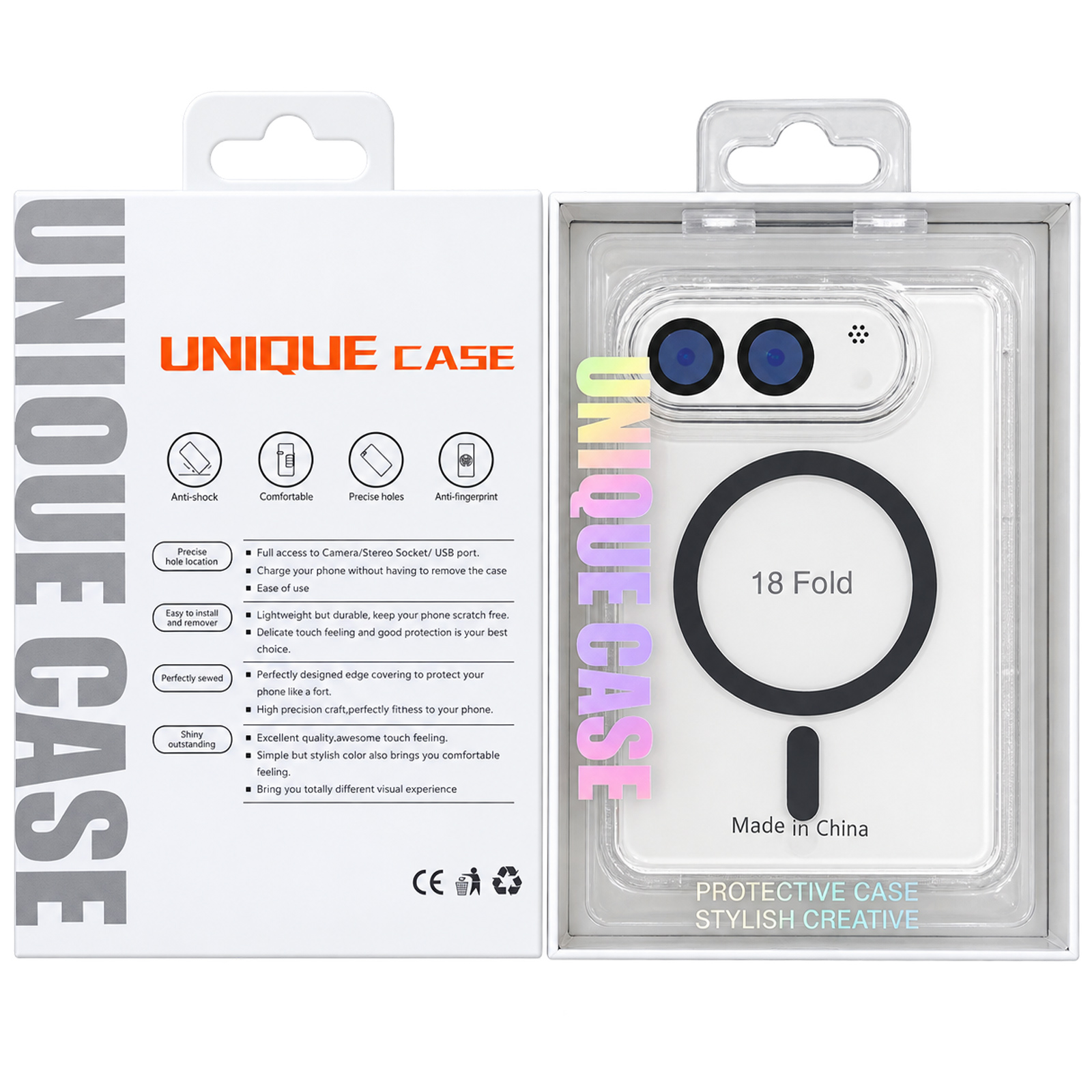 Чехол Ummi Colorful with Magnetic Fit для Apple iPhone Duo (5.4/7.6"), Белый / White 2, TPU+PC, купить оптом с доставкой