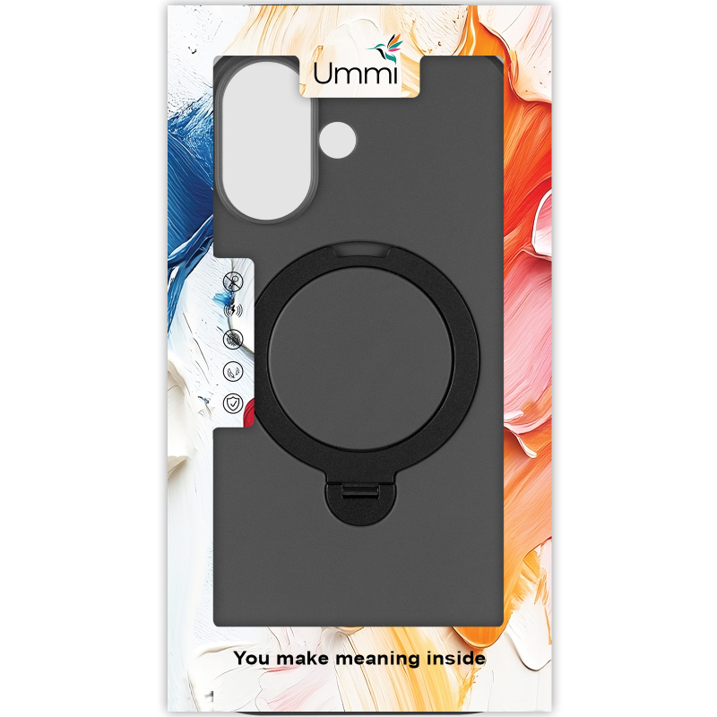 Чехол Ummi Colorful with Magnetic Fit HQ Ring для Apple iPhone 17 (6.3"), Black 2, TPU+PC, купить оптом с доставкой