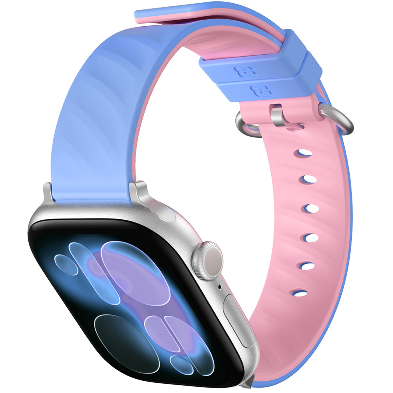 Ремінець BlueO Lollipop Silicone для Apple Watch 38/40/41/42mm(ser.10), Pink Blue, купити оптом з доставкою