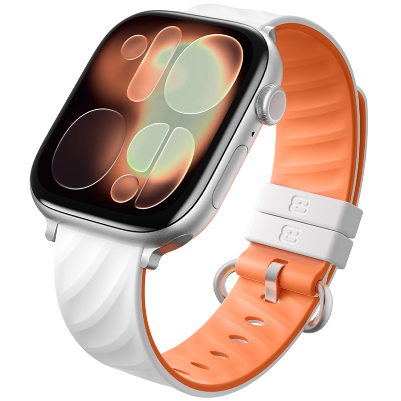 Ремінець BlueO Lollipop Silicone для Apple Watch 42(ser.1-3)/44/45/46/49mm, White Orange, купити оптом з доставкою